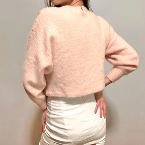 Vintage Cropped Beaded Pearl Sweater - Picture 3 of 9